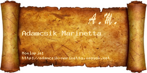 Adamcsik Marinetta névjegykártya